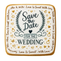 Ciastko lukier Ślub Zaproszenie  Save the Date Personalizuj