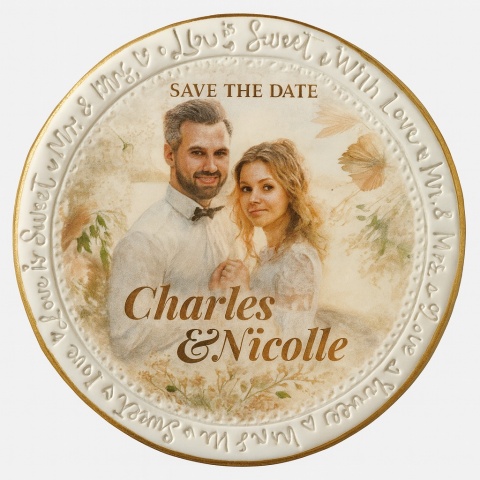 Ciastko lukier Ślub Zaproszenie  Save the Date Personalizuj