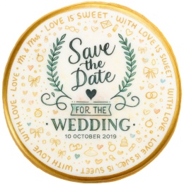 Ciastko lukier Ślub Zaproszenie  Save the Date Personalizuj