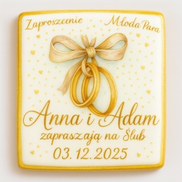 Ciastko lukier Ślub Zaproszenie  Ślubne Zaproszenie Personalizuj