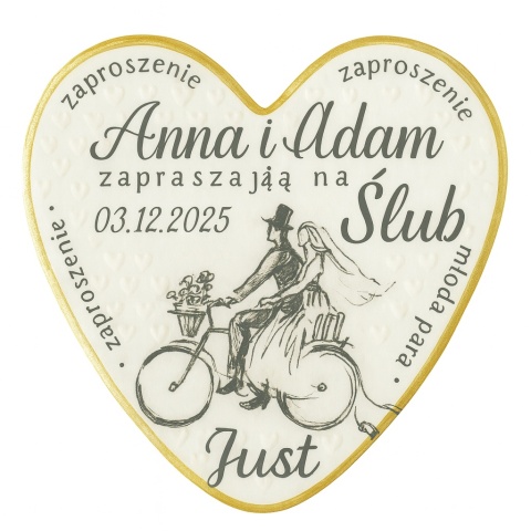 Ciastko lukier Ślub Zaproszenie  Ślubne Zaproszenie Personalizuj