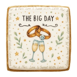Ciastko lukier Ślub Zaproszenie  The Big Day Personalizuj