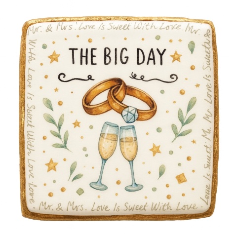 Ciastko lukier Ślub Zaproszenie  The Big Day Personalizuj