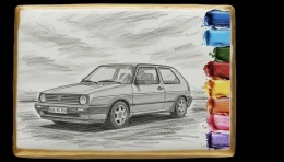 Ciastko lukier malowanka pędzelek maluj i zjedz  VW Golf Sketch edukacja 