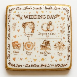 Ciastko lukier Ślub Zaproszenie  Wedding Day Personalizuj