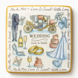 Ciastko lukier Ślub Zaproszenie  Wedding Love Personalizuj
