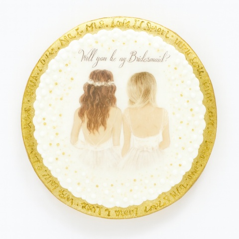 Ciastko lukier Ślub Zaproszenie  Will You Be My Bridesmaid? Personalizuj