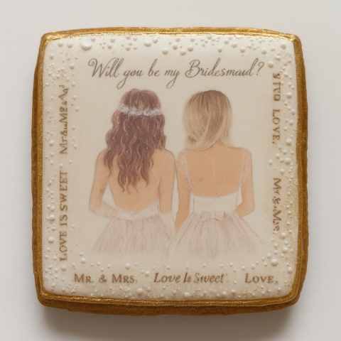 Ciastko lukier Ślub Zaproszenie  Will You Be My Bridesmaid? Personalizuj