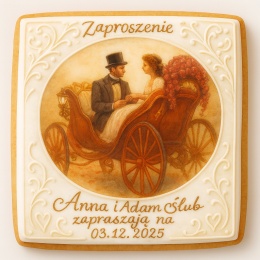 Ciastko lukier Ślub Zaproszenie  ZAPROSZENIE ŚLUBNE Personalizuj