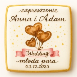 Ciastko lukier Ślub Zaproszenie  ZAPROSZENIE ŚLUBNE Personalizuj