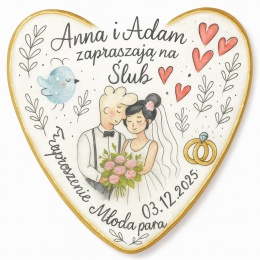 Ciastko lukier Ślub Zaproszenie  ZAPROSZENIE ŚLUBNE Personalizuj