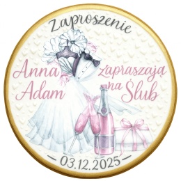 Ciastko lukier Ślub Zaproszenie  ZAPROSZENIE ŚLUBNE Personalizuj