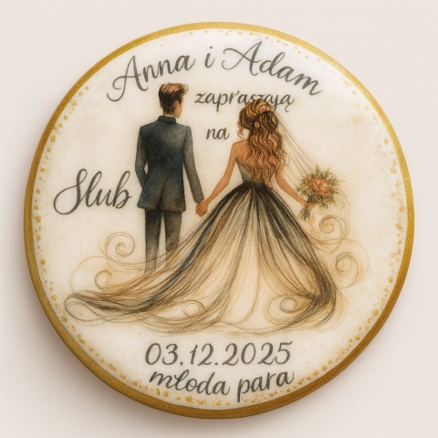 Ciastko lukier Ślub Zaproszenie  Zaproszenie Ślubne Personalizuj