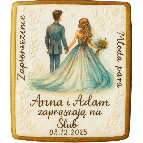 Ciastko lukier Ślub Zaproszenie  Zaproszenie Ślubne Personalizuj