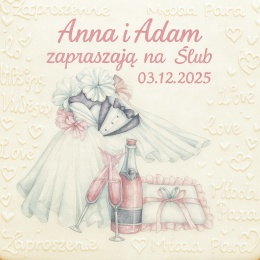 Ciastko lukier Ślub Zaproszenie  Zaproszenie Ślubne Personalizuj