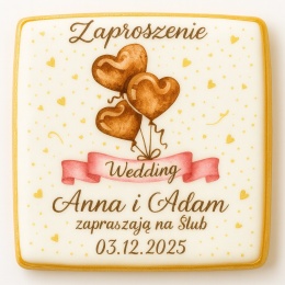 Ciastko lukier Ślub Zaproszenie  Zaproszenie Ślubne Personalizuj