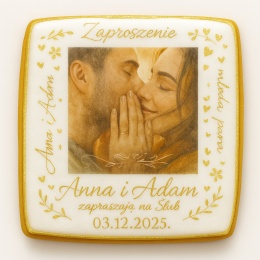 Ciastko lukier Ślub Zaproszenie  Zaproszenie Ślubne Personalizuj