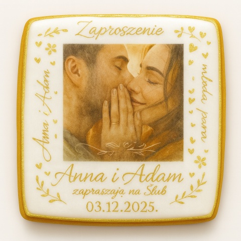 Ciastko lukier Ślub Zaproszenie  Zaproszenie Ślubne Personalizuj