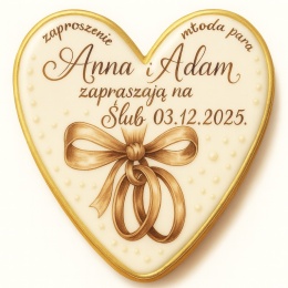Ciastko lukier Ślub Zaproszenie  Zaproszenie Ślubne Personalizuj