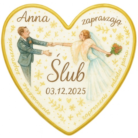 Ciastko lukier Ślub Zaproszenie   Zaproszenie Ślubne Personalizuj