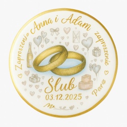 Ciastko lukier Ślub Zaproszenie  Zaproszenie Ślubne Personalizuj