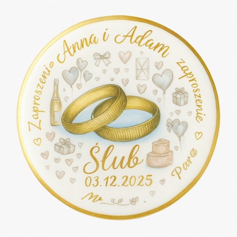 Ciastko lukier Ślub Zaproszenie  Zaproszenie Ślubne Personalizuj