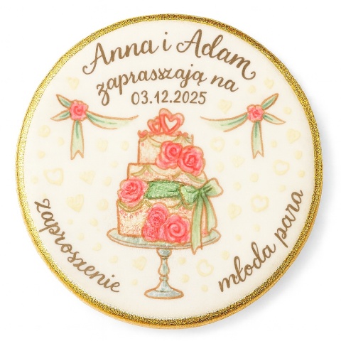 Ciastko lukier Ślub Zaproszenie  Zaproszenie Ślubne Personalizuj
