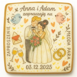Ciastko lukier Ślub Zaproszenie  Zaproszenie Ślubne Personalizuj