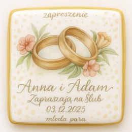 Ciastko lukier Ślub Zaproszenie   Zaproszenie na Ślub Personalizuj
