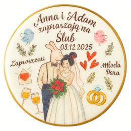 Ciastko lukier Ślub Zaproszenie  Zaproszenie na Ślub Personalizuj