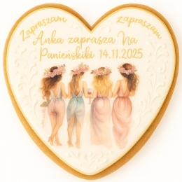 Ciastko lukier Ślub Zaproszenie  Zaproszenie na panieński Personalizuj