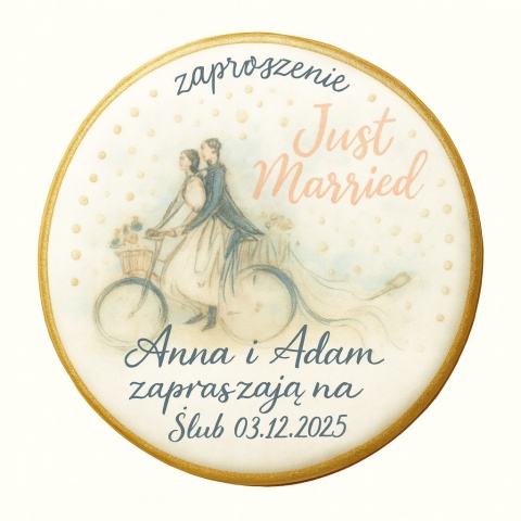 Ciastko lukier Ślub Zaproszenie  Zaproszenie ślubne Personalizuj