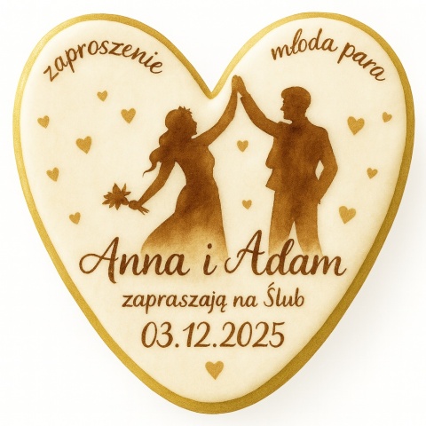 Ciastko lukier Ślub Zaproszenie  Zaproszenie ślubne Personalizuj
