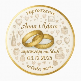 Ciastko lukier Ślub Zaproszenie  Zaproszenie ślubne Personalizuj