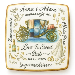 Ciastko lukier Ślub Zaproszenie  Zaproszenie ślubne Personalizuj