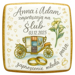 Ciastko lukier Ślub Zaproszenie  Zaproszenie ślubne Personalizuj