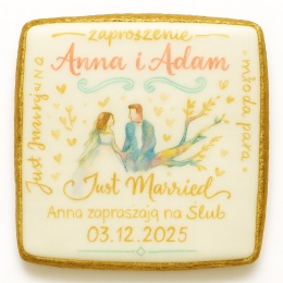 Ciastko lukier Ślub Zaproszenie  Zaproszenie ślubne Personalizuj