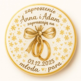 Ciastko lukier Ślub Zaproszenie  Zaproszenie w słodkiej formie Personalizuj