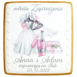 Ciastko lukier Ślub Zaproszenie  Zaręczynowe Zaproszenie Personalizuj