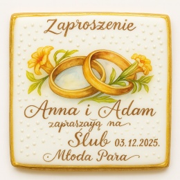 Ciastko lukier Ślub Zaproszenie  Zaręczyny Elegancji Personalizuj