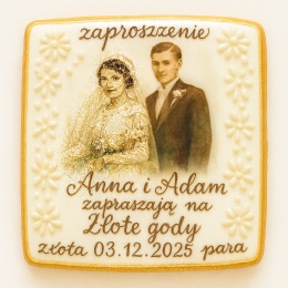 Ciastko lukier Ślub Zaproszenie  Złote Gody  Zaproszenie Personalizuj
