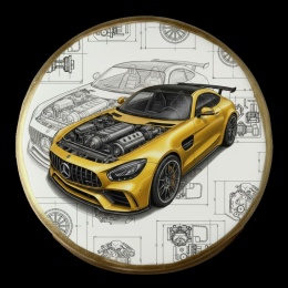 Ciastko lukier Auto Fan PASJA  Żółta Rakieta