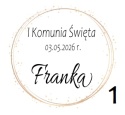 Ciastko lukrowane biała kokarda komunia chrzest podziękowanie prezent dla gości pamiątka