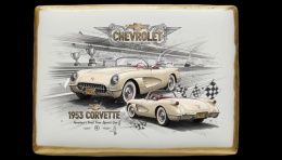 Ciastko lukier Auto Fan PASJA 1953 Corvette
