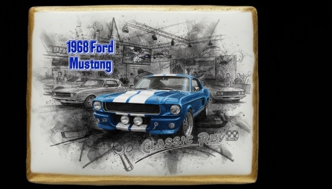 Ciastko lukier Auto Fan PASJA 1968 Ford Mustang
