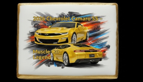 Lukrowane Ciastko Prezent MOTO Fana 2026 Chevrolet Camaro SS Muscle Car Legend AUTO dla Mężczyzny