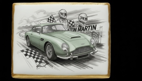 Ciastko lukier Auto Fan PASJA ASTON MARTIN ELEGANCJA W RUCHU