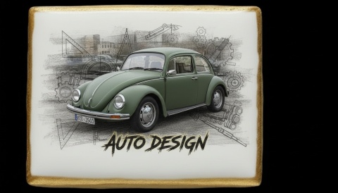 Lukrowane Ciastko Prezent MOTO Fana AUTOMOBILOWA ELEGANCJA AUTO dla Mężczyzny