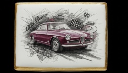 Ciastko lukier Auto Fan PASJA Alfa Romeo w Pełnym Biegu
