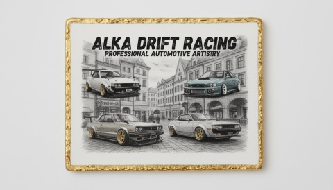 Ciastko lukier Auto Fan PASJA Alka Drift Racing Bakegram